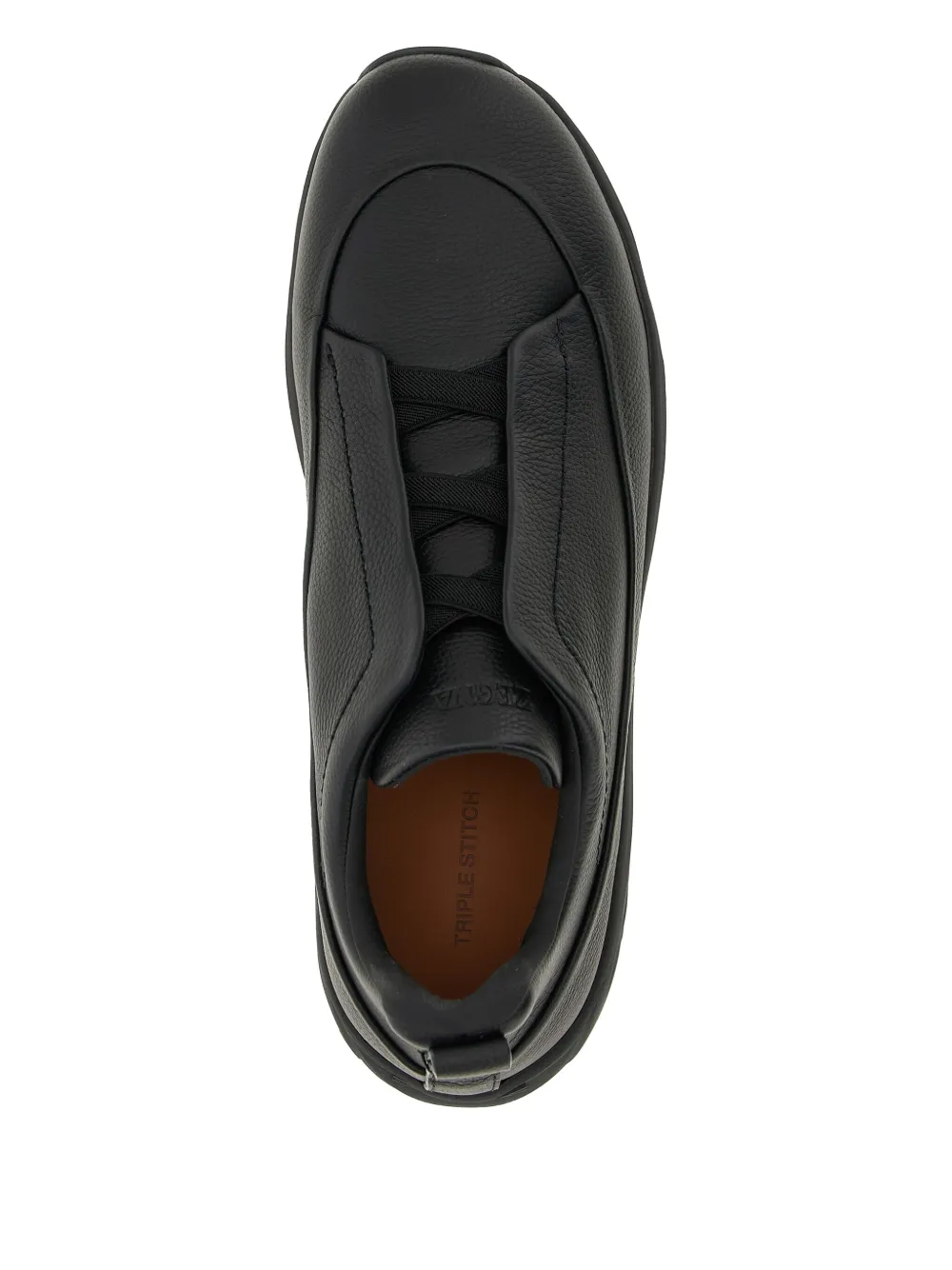 Zegna Triple Stitch™ Monte leren sneakers Zwart