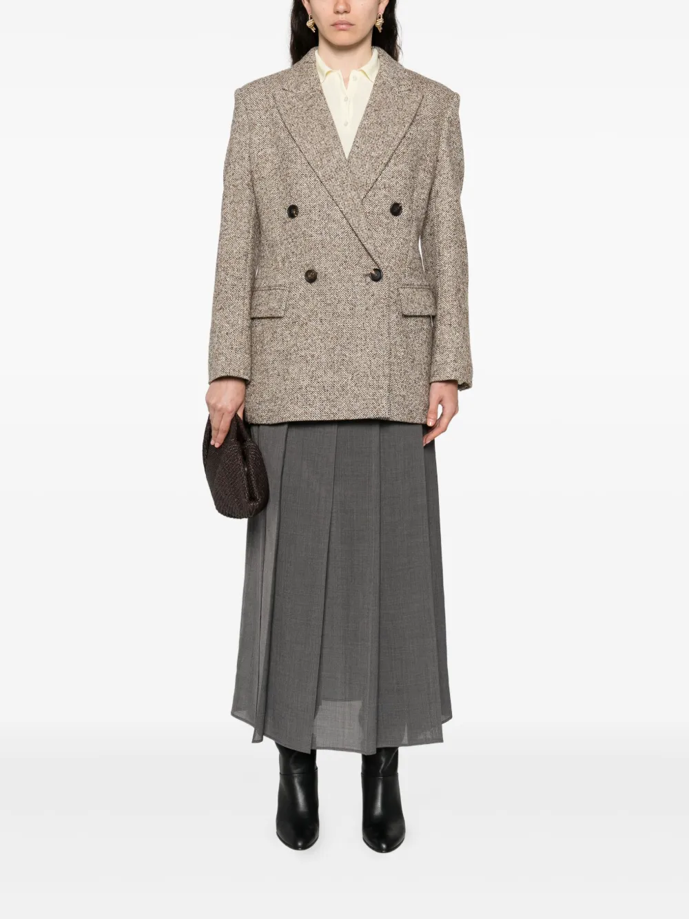 Brunello Cucinelli chamarra de tweed con doble botonadura | Chamarras de tweed | Image 2