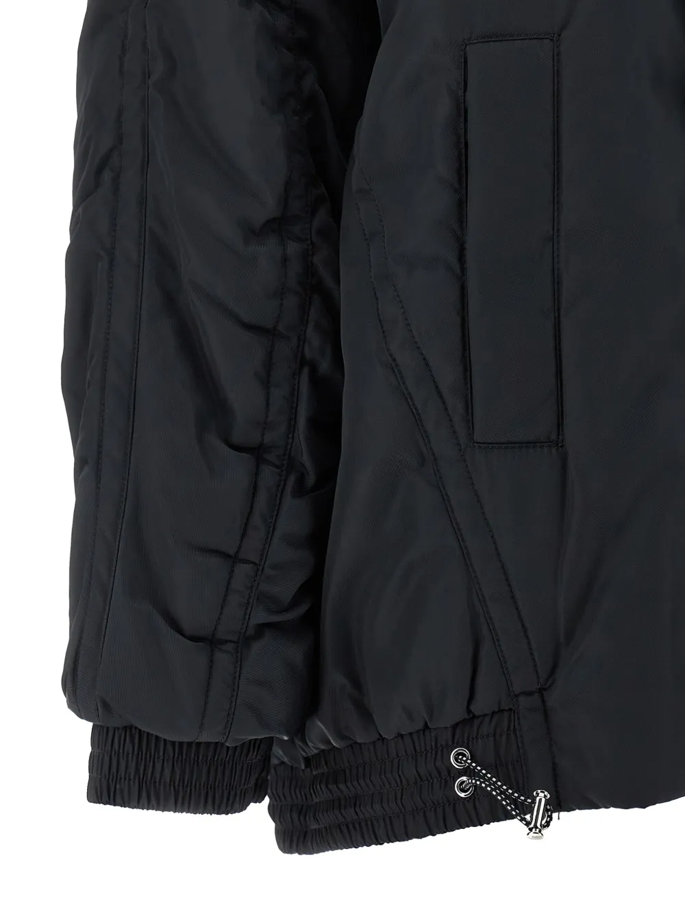 Pinko Clarinda Blue Jacket With Removable Sequin Collar And Drawstring Waist In Tech Fabric Woman In Blue
