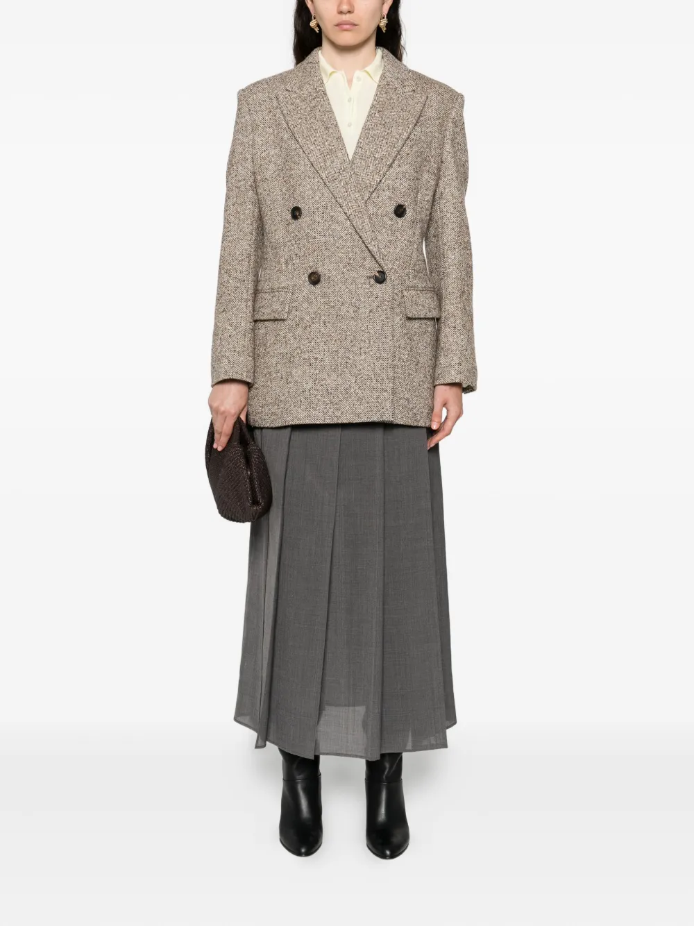 Brunello Cucinelli Midi-plooirok - Grijs