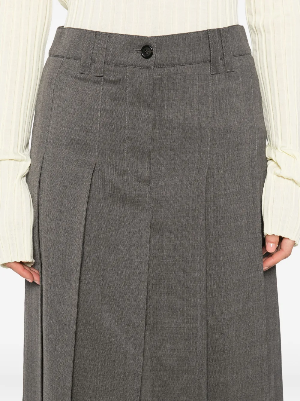 Brunello Cucinelli Midirock Mit Falten In Gray