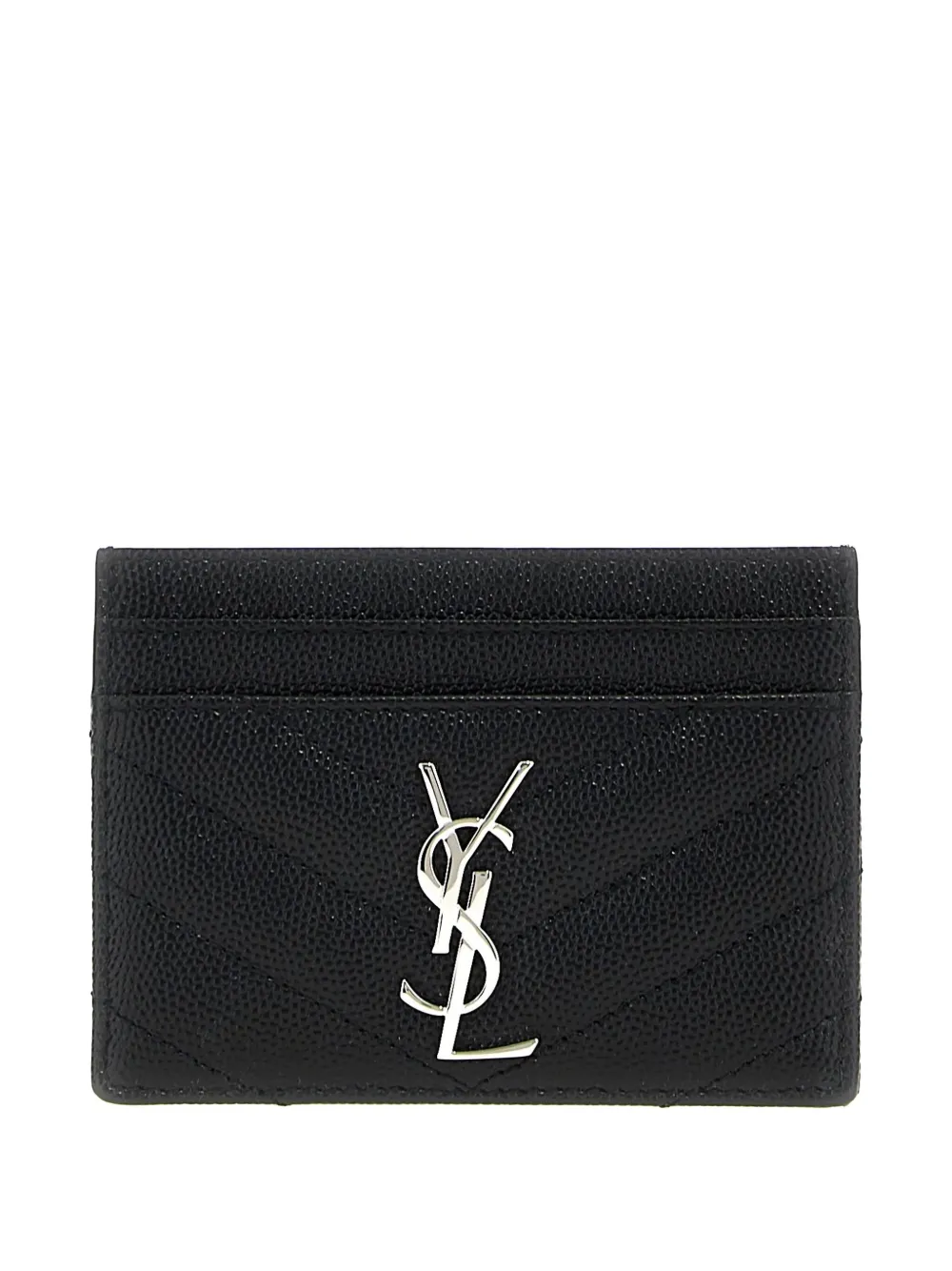 Saint Laurent Cassandre-plaque card holder | Black | Image 1