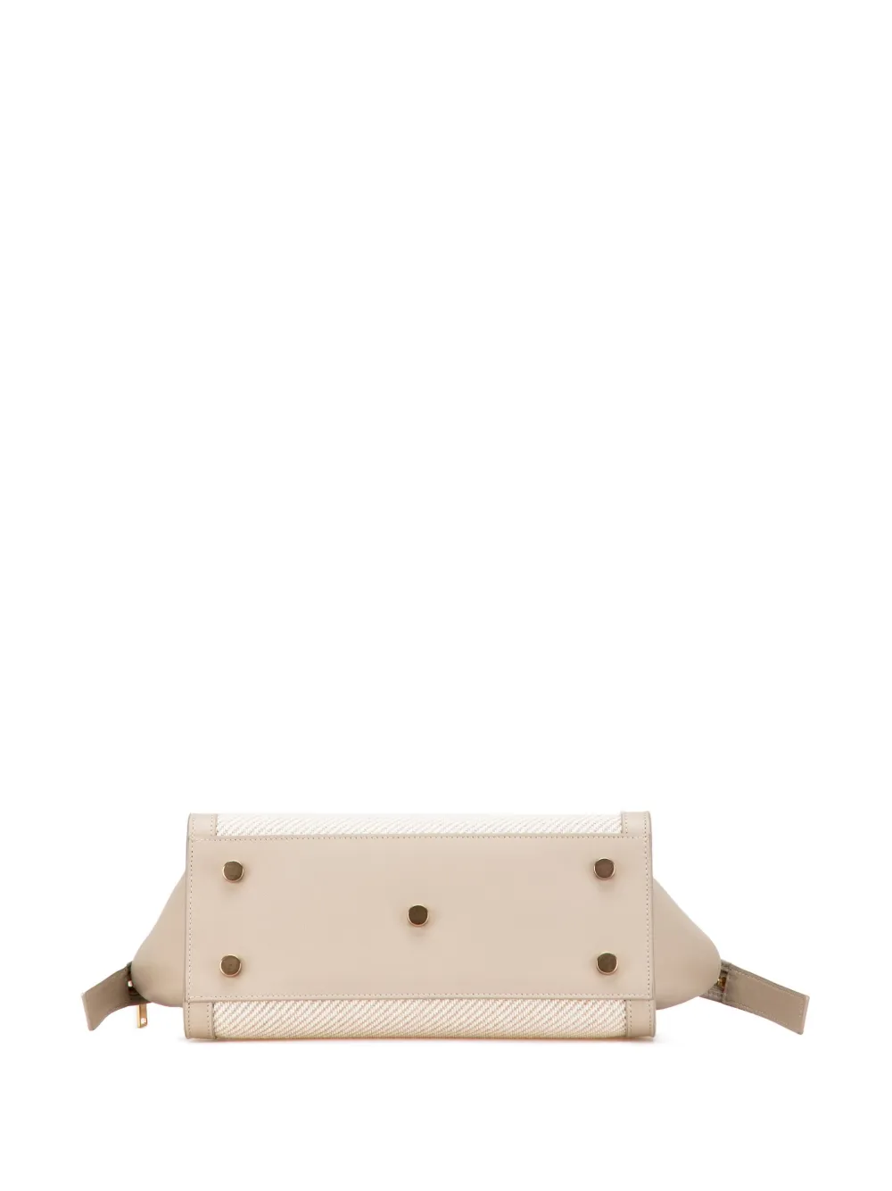 Pre-owned Saint Laurent 2021 Baby Canvas And Calfskin Monogram Downtown Cabas Satchel In Brown