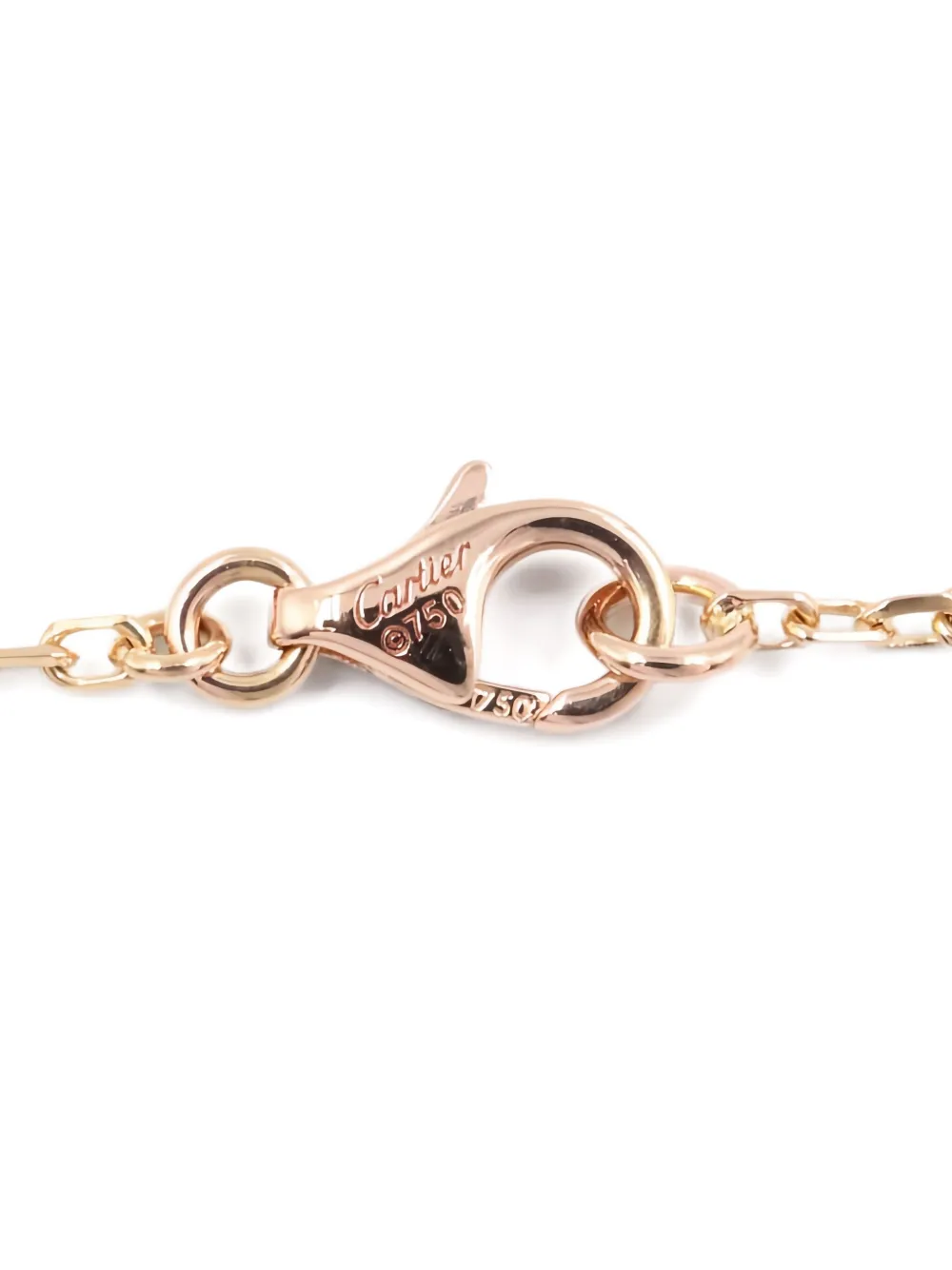 Pre-owned Cartier 2010 18k Trinity Diamond Necklace In Gold