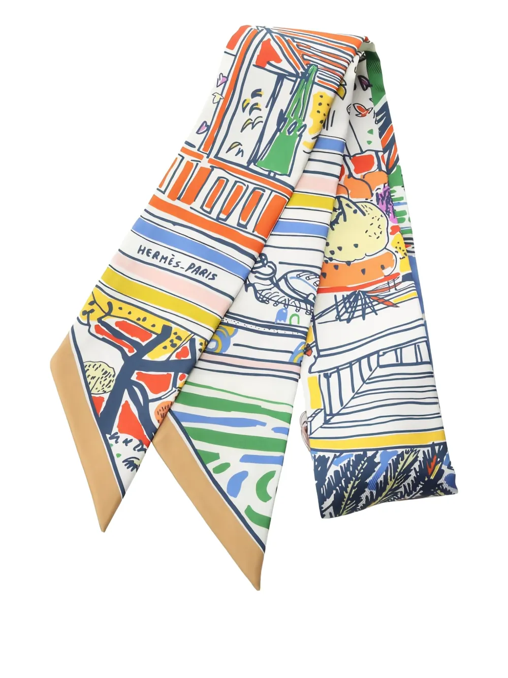 Hermès Pre-Owned Rayures d'Ete ribbon scarf - ブルー Hermès Pre-Owned Rayures d'Ete ribbon scarf - ブルー