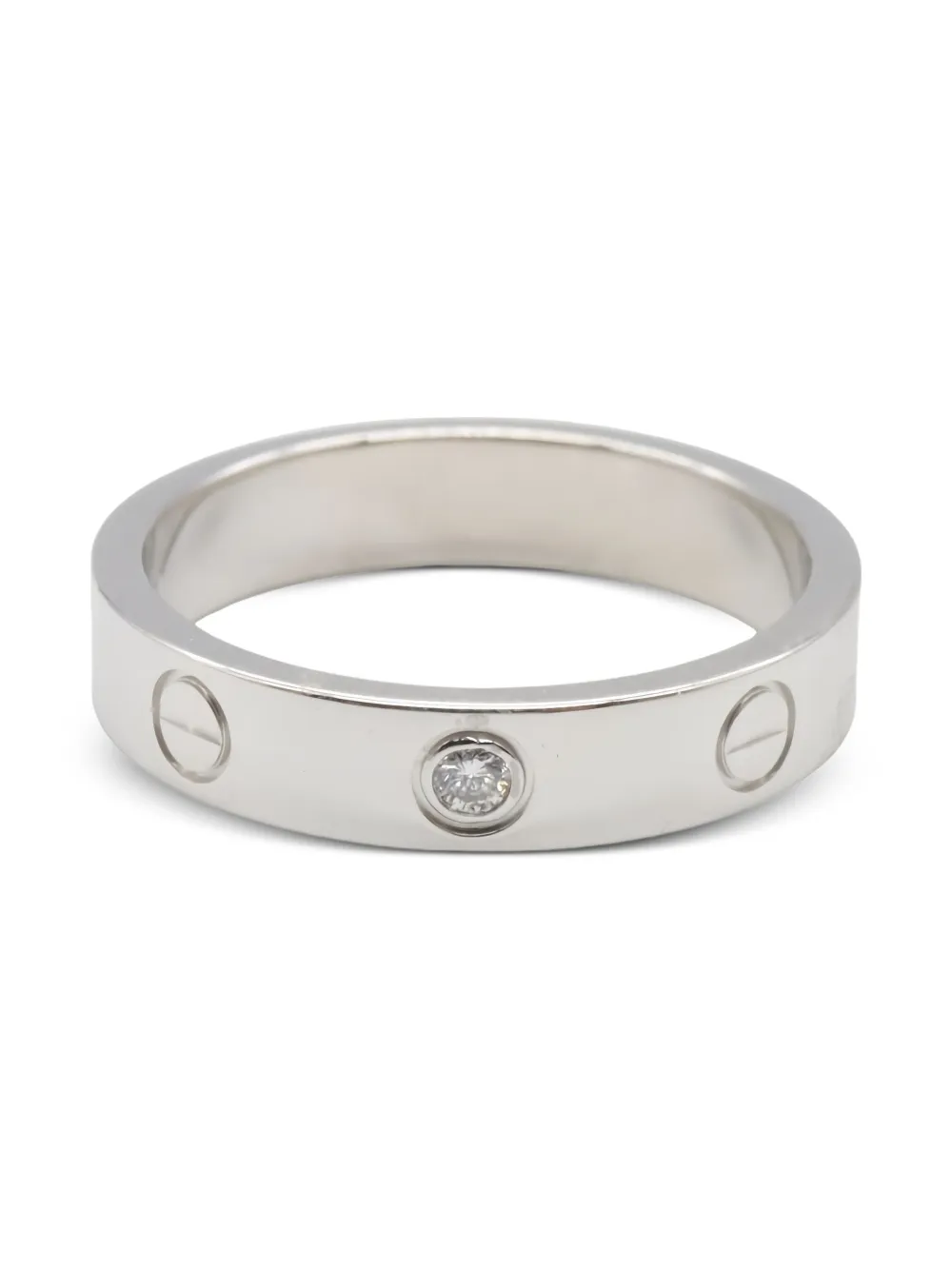 Cartier 18K white gold mini Love diamond ring - シルバートーン Cartier 18K white gold mini Love diamond ring - シルバートーン