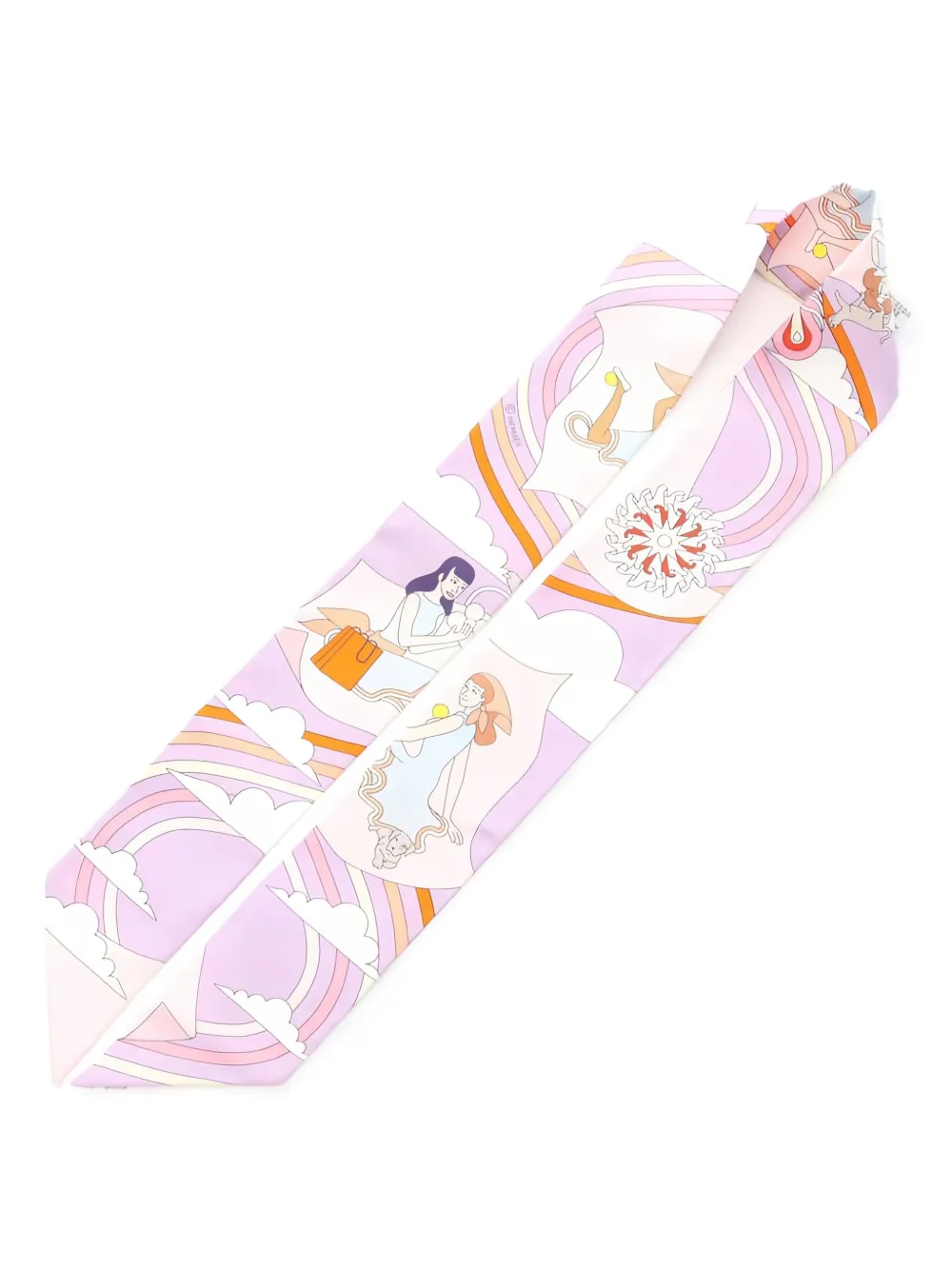 Pre-owned Hermes Silk Scarf In Purple
