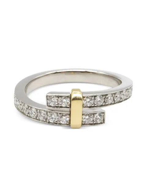 Tiffany & Co. Pre-Owned 2010s Platinum 18K yellow gold diamond bypass ring