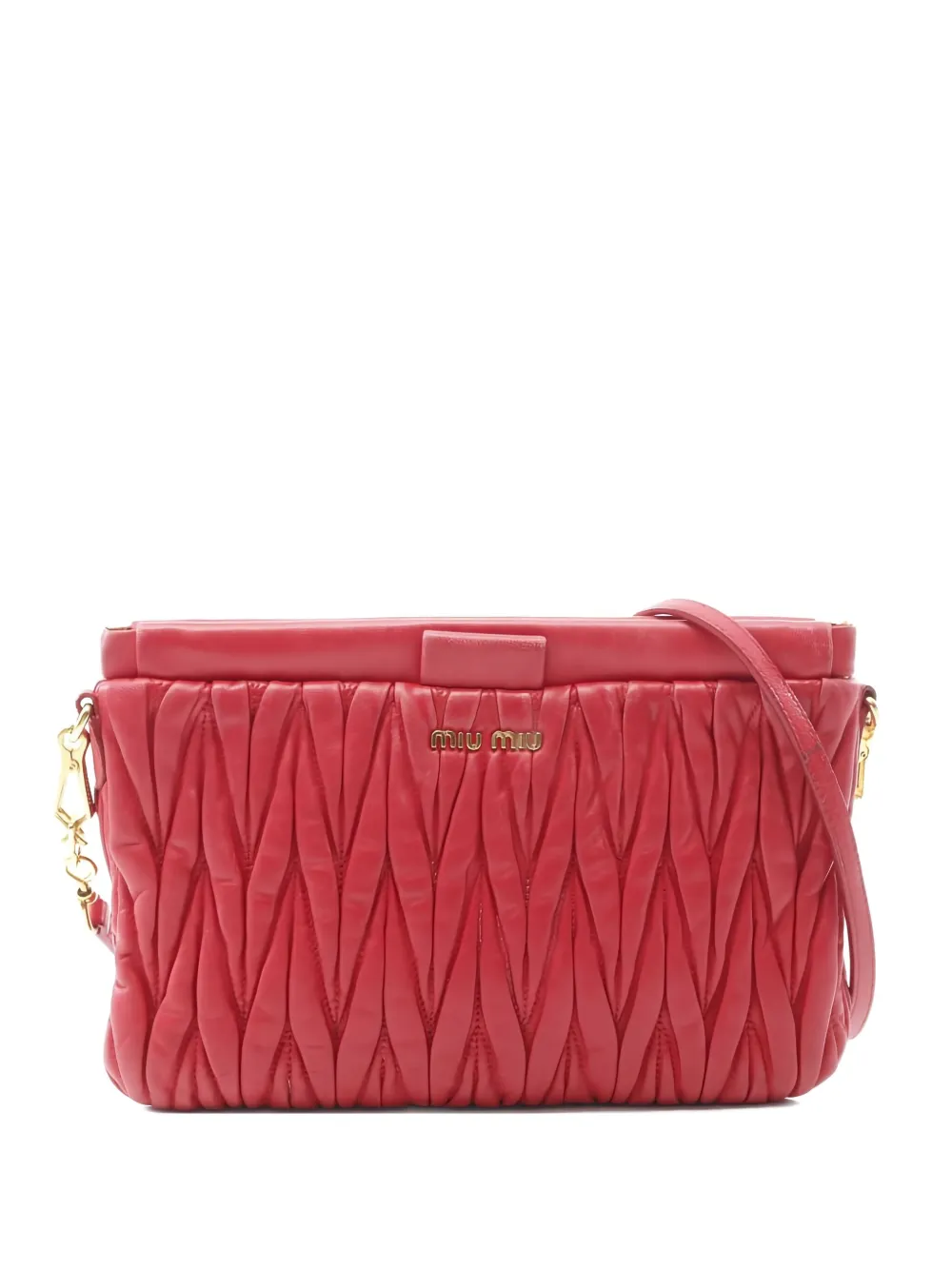 Miu Miu Pre-Owned 2000s matelassé-effect leather shoulder bag | Red | Image 1