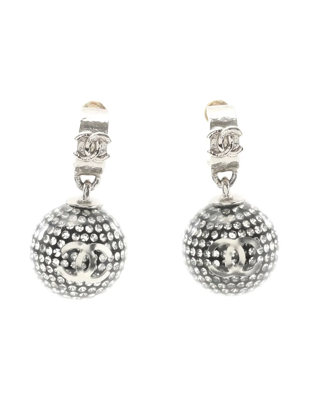 CHANEL Pre-Owned Coco Mark sphere earrings - シルバートーン CHANEL Pre-Owned Coco Mark sphere earrings - シルバートーン