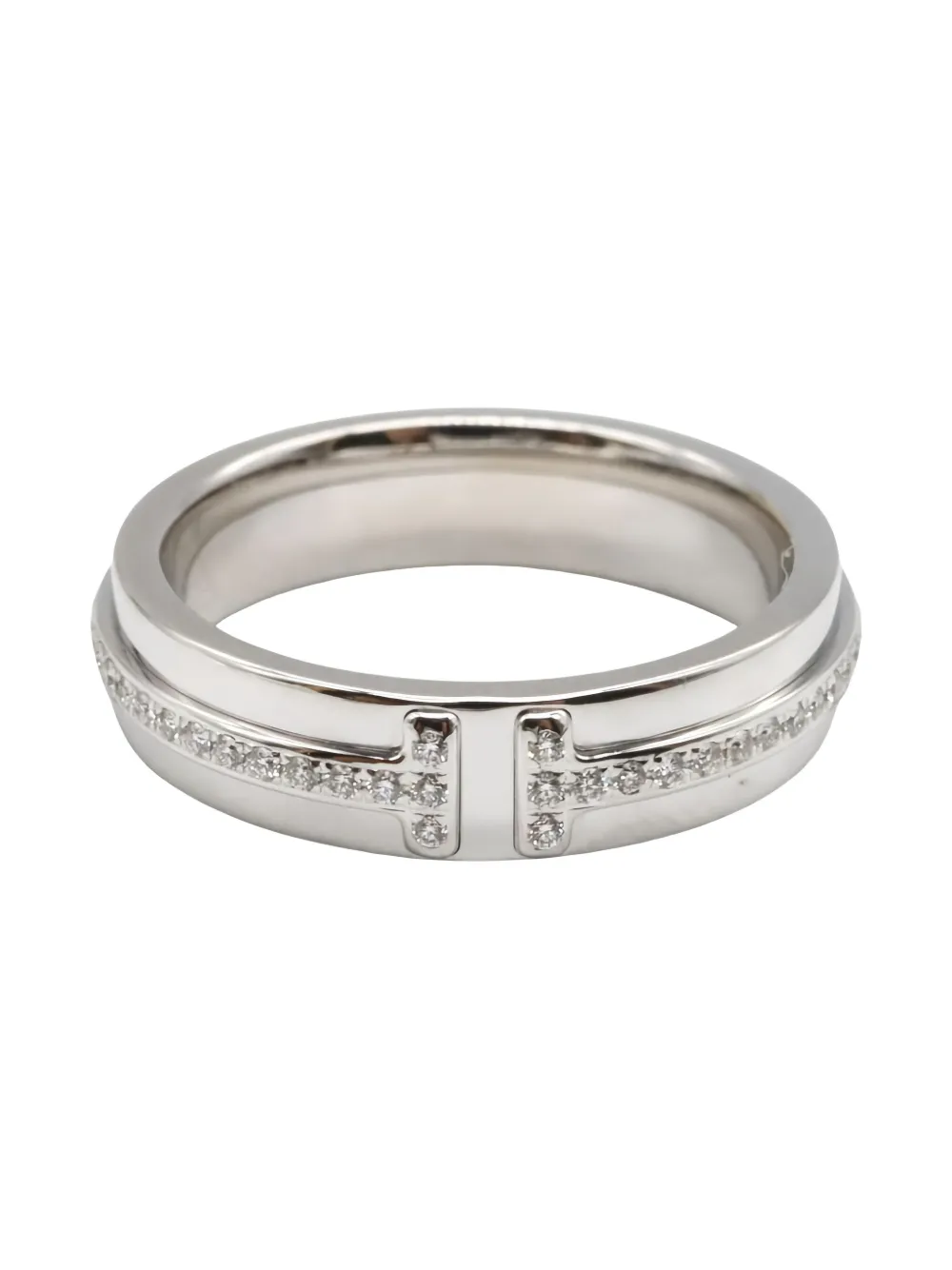 Tiffany & Co Eyewear 18K white gold T Two diamond ring | Silver | Image 1