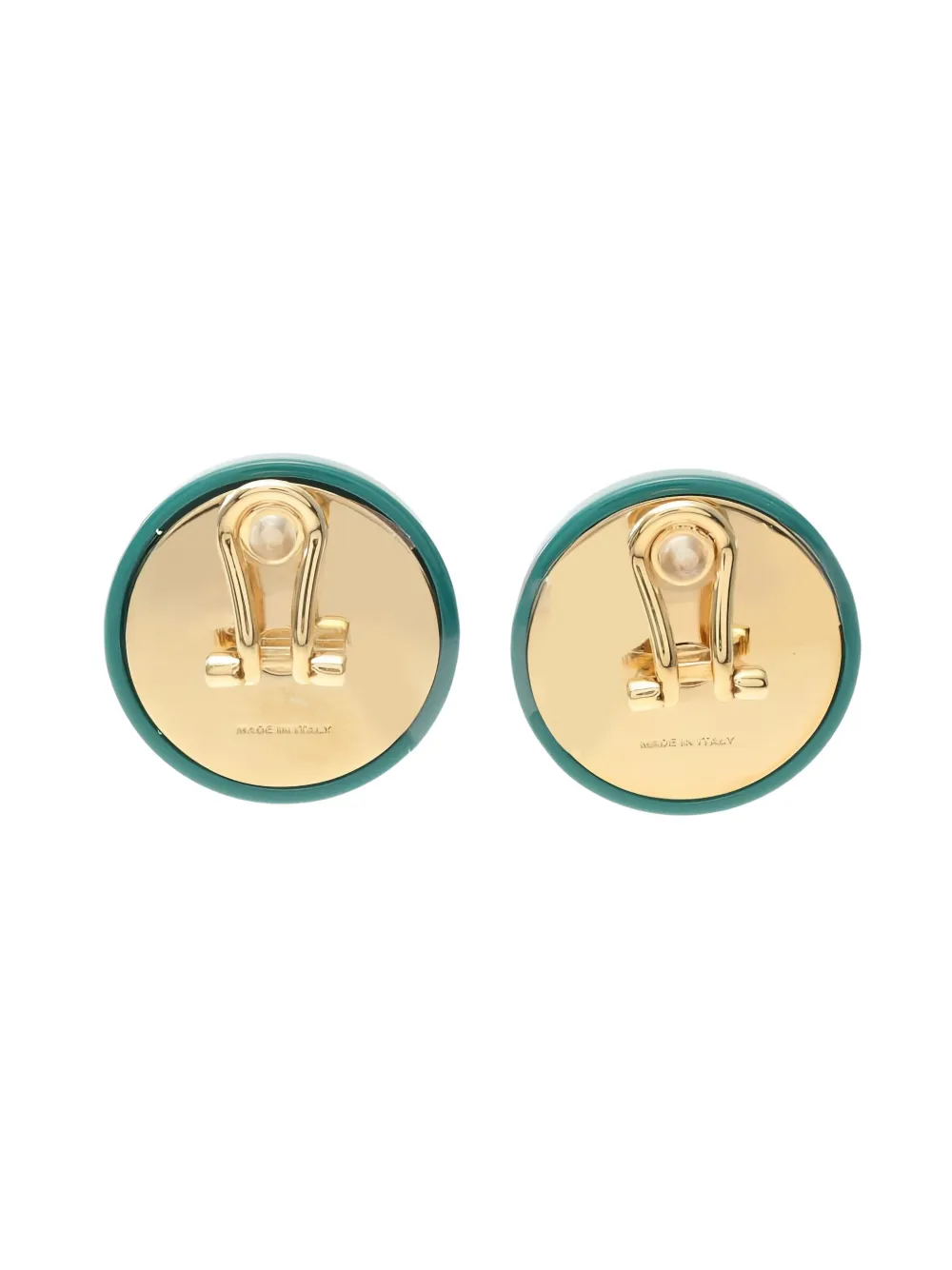 Pre-owned Miu Miu Logo-lettering Clip-on Earrings In Gold