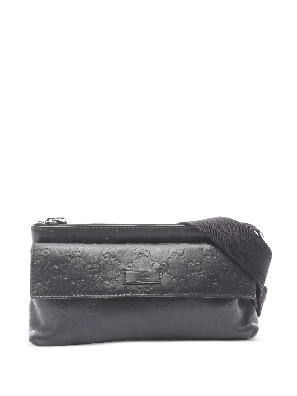 Gucci Pre-Owned 00s monogram-debossed leather shoulder bag - ブラック Gucci Pre-Owned 00s monogram-debossed leather shoulder bag - ブラック