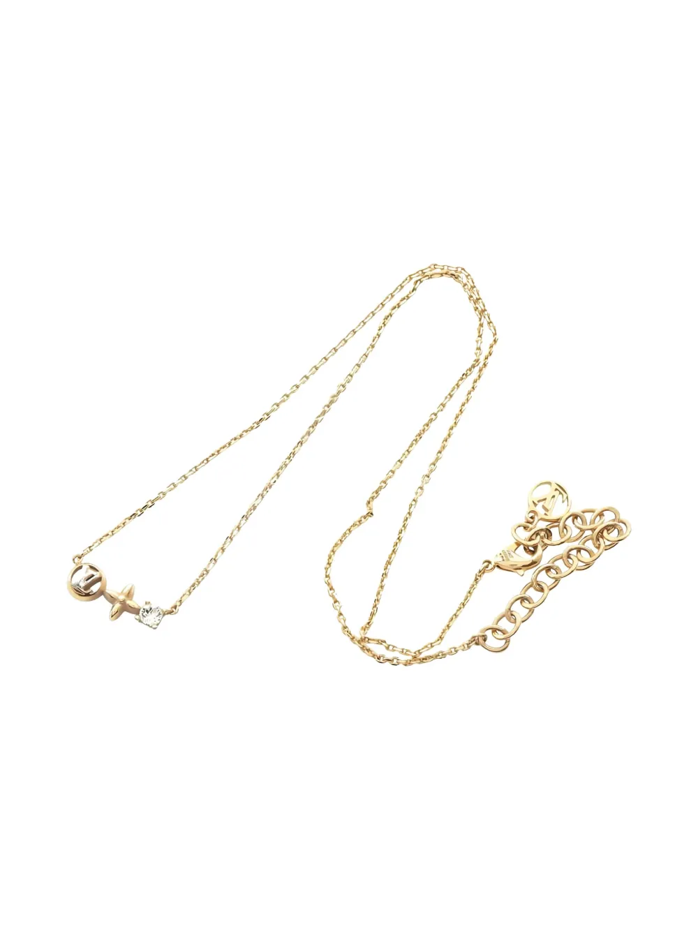 Louis Vuitton Pre-Owned 2000s Petit Louis zirconia necklace - ゴールドトーン Louis Vuitton Pre-Owned 2000s Petit Louis zirconia necklace - ゴールドトーン