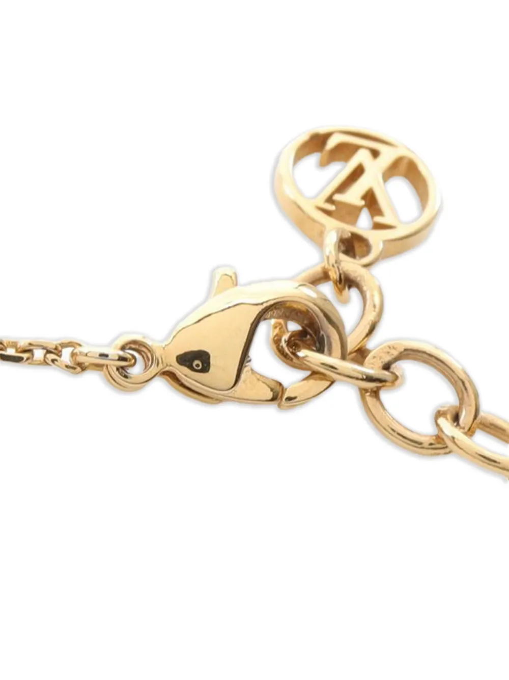 Pre-owned Louis Vuitton 2000s Petit Louis Zirconia Necklace In Gold