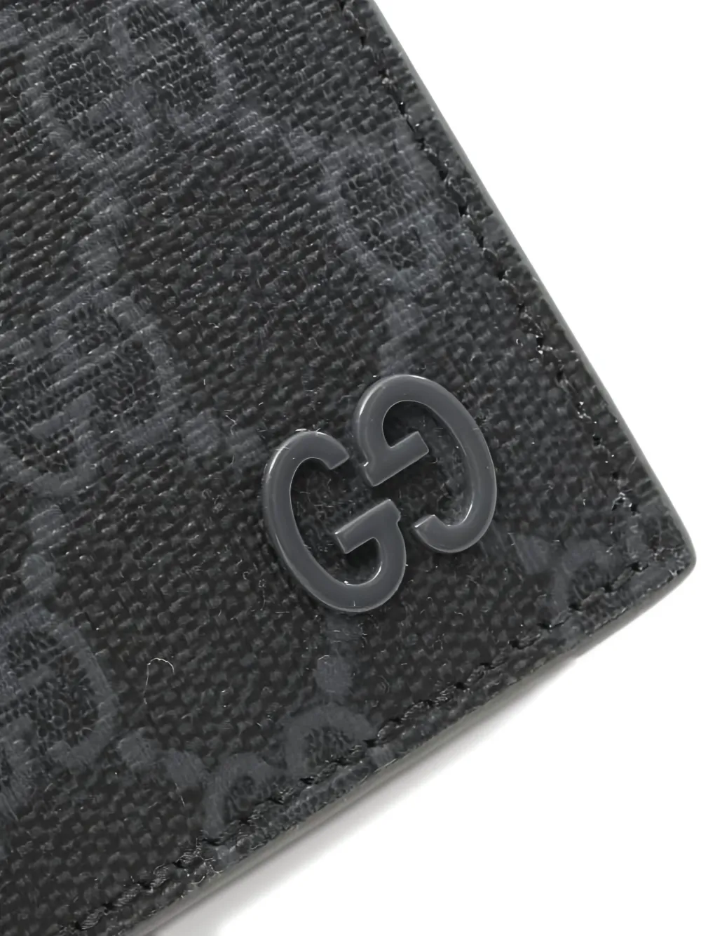 Pre-owned Gucci Gg Supreme Card Case In Gray