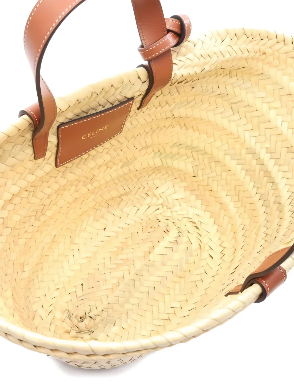 Pre-owned Celine 2020s Teen Triomphe Classic Pannier Bucket Bag In Neutral