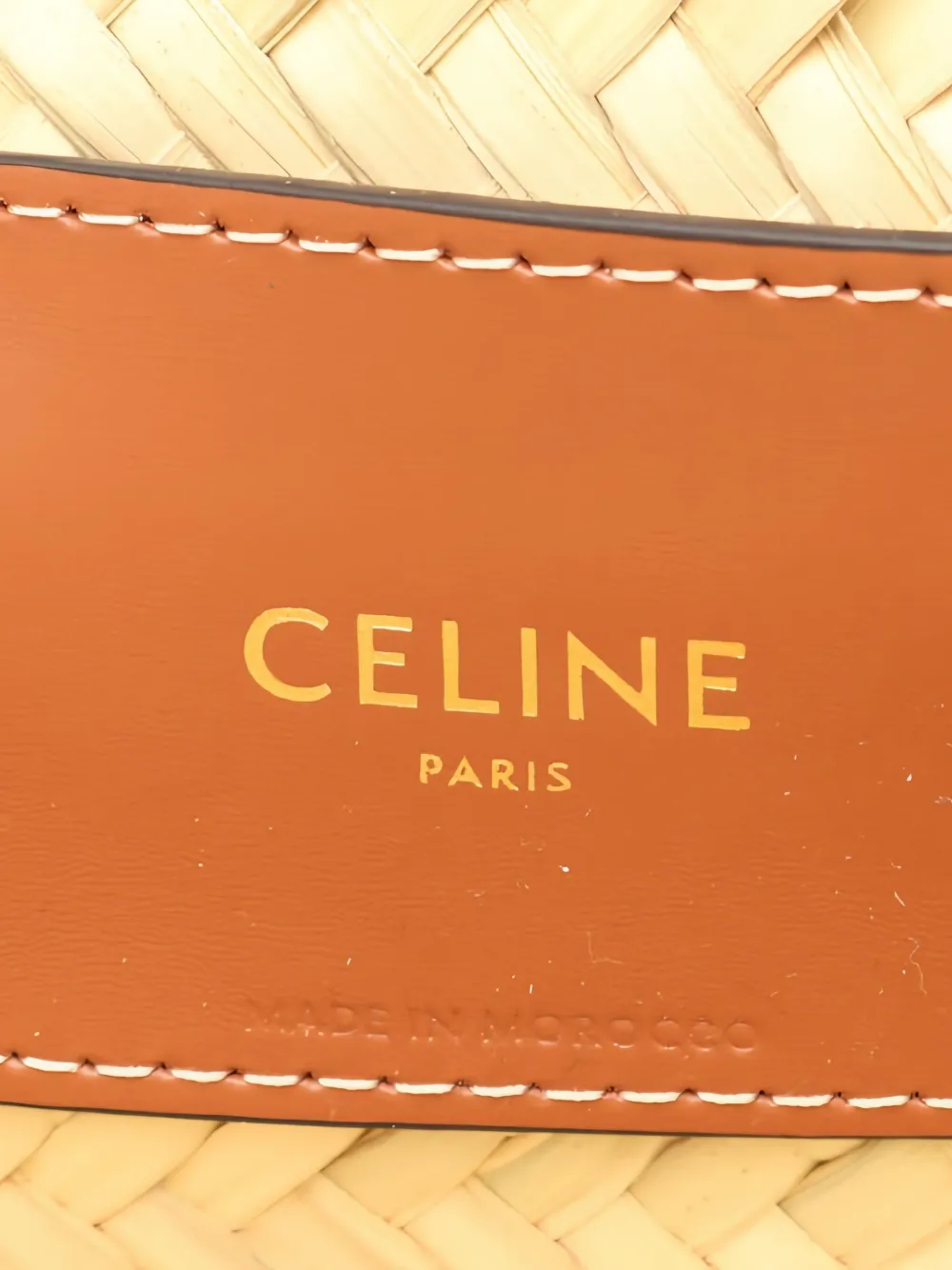 Pre-owned Celine 2020s Teen Triomphe Classic Pannier Bucket Bag In Neutral