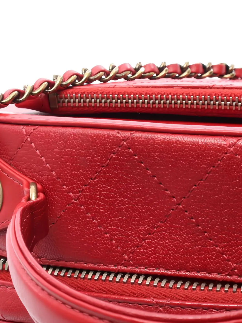 Pre-owned Chanel 2016-2017 Coco Mark Leather Cross Body Bag In Red