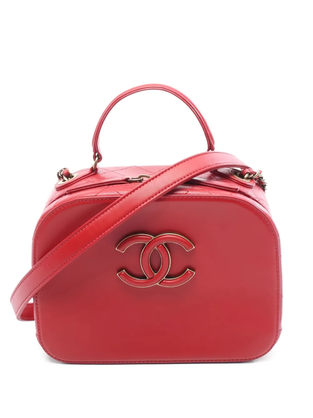 CHANEL Pre-Owned 2016-2017 Coco Mark leather cross body bag - レッド CHANEL Pre-Owned 2016-2017 Coco Mark leather cross body bag - レッド