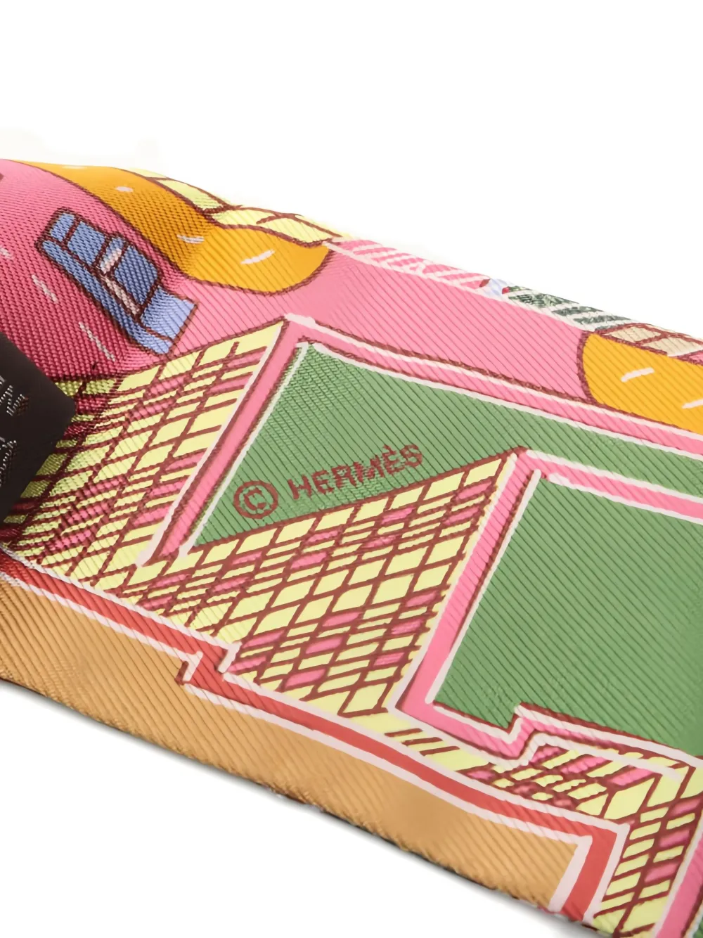 Pre-owned Hermes Pantin City Silk Scarf In Pink