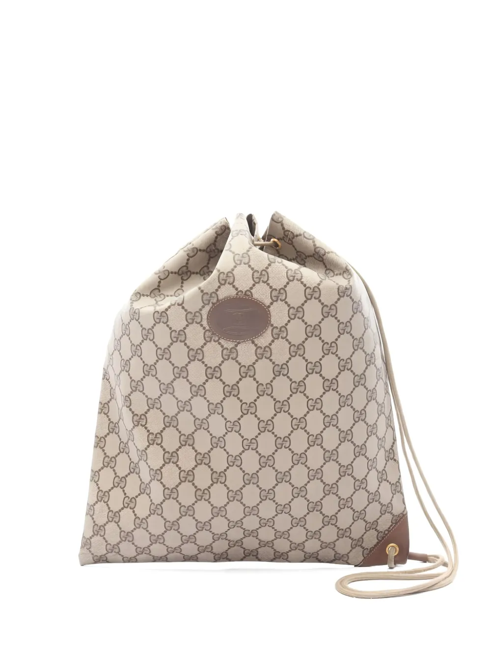 Pre-owned Gucci Gg Plus Bucket Bag In Neutral