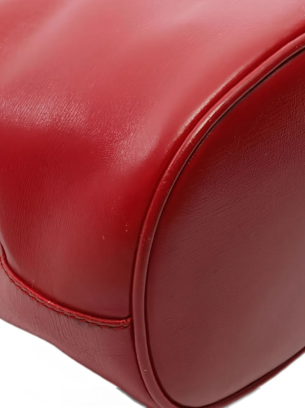 Pre-owned Celine Chain-link Leather Shoulder Bag In Red