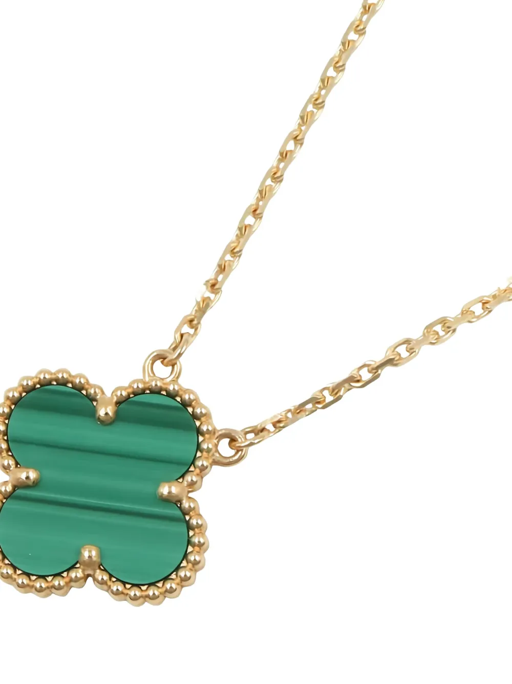 Van Cleef & Arpels Pre-Owned 2020s 18K yellow gold Alhambra malachite necklace | Image 2
