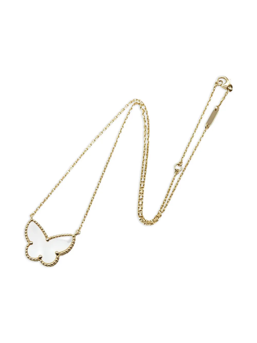 Van Cleef & Arpels Pre-Owned ラッキー アルハンブラ バタフライ マザーオブパール ネックレス Van Cleef & Arpels Pre-Owned ラッキー アルハンブラ バタフライ マザーオブパール ネックレス