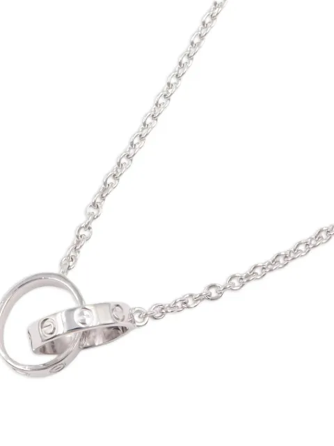 Cartier 18K white gold Baby Love diamond necklace