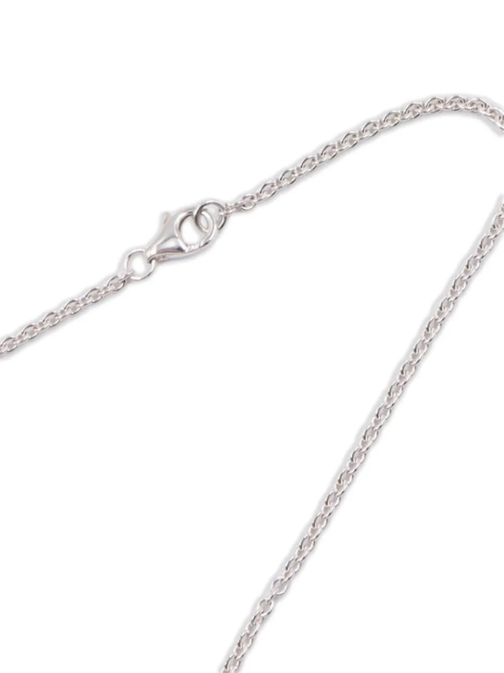 Pre-owned Cartier 18k White Gold Baby Love Diamond Necklace In Silver