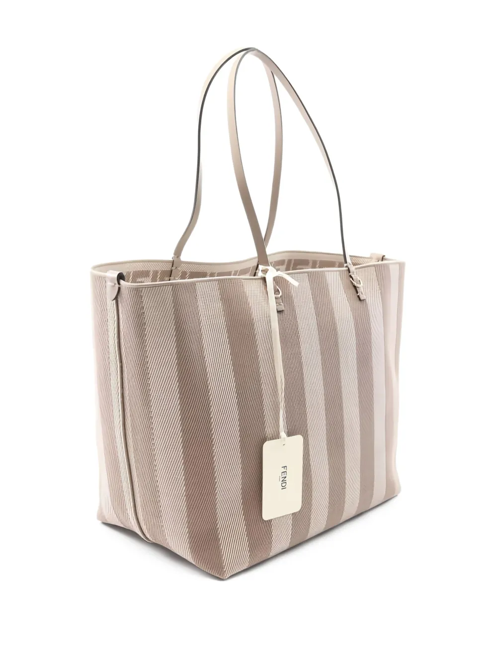 Fendi Pre-Owned large striped tote bag - ニュートラル Fendi Pre-Owned large striped tote bag - ニュートラル