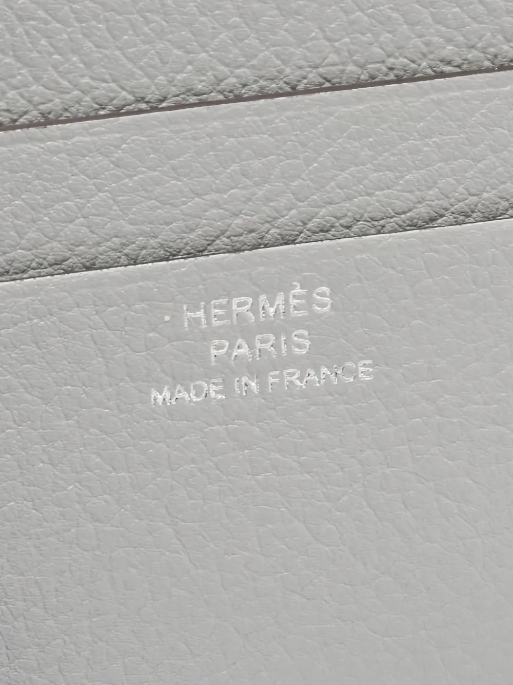 Pre-owned Hermes Leather Card Case In Gray