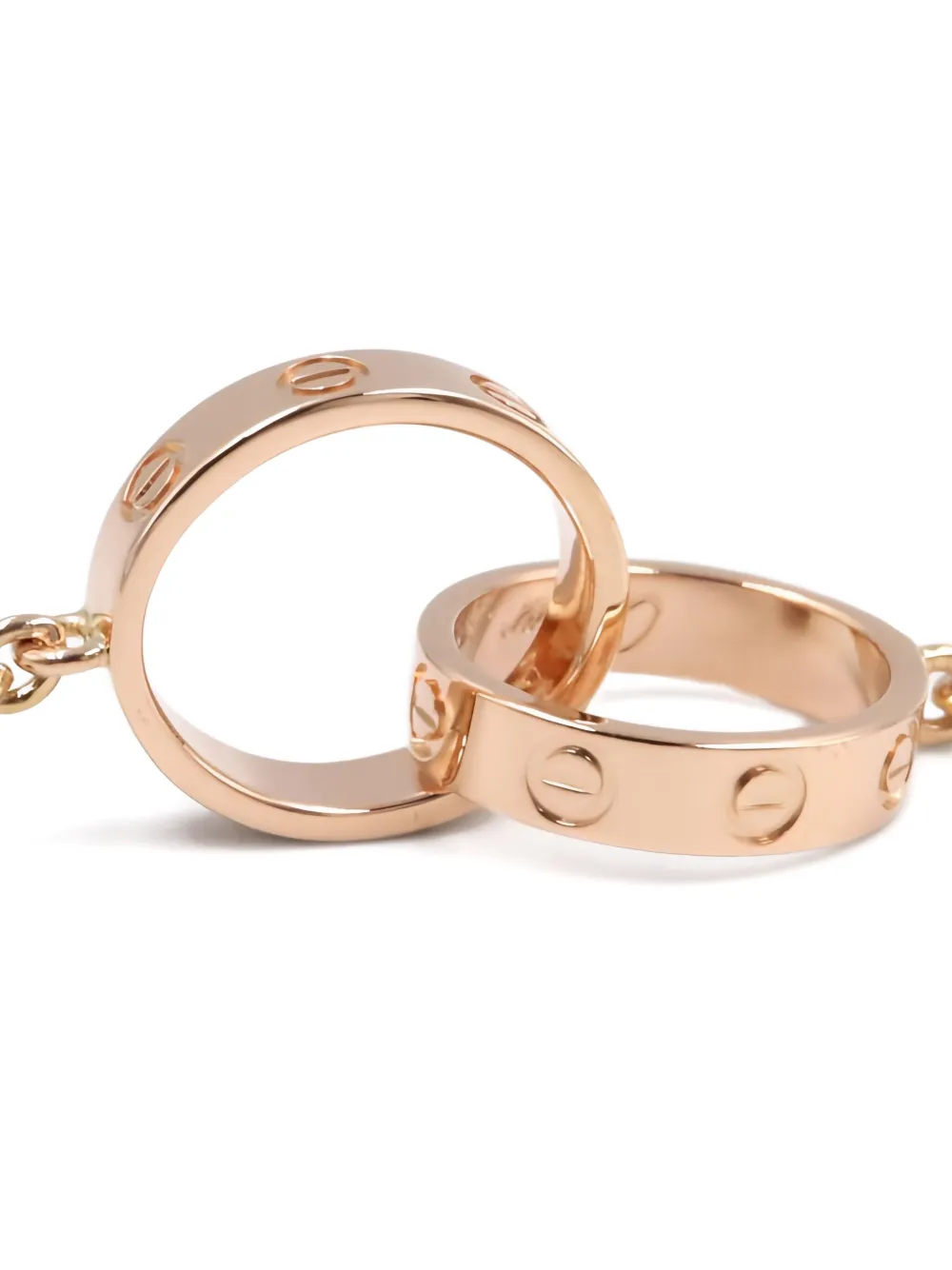 Pre-owned Cartier 18k Rose Gold Baby Love Necklace