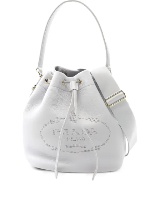 Prada Pre-Owned 10s drawstring leather bucket bag