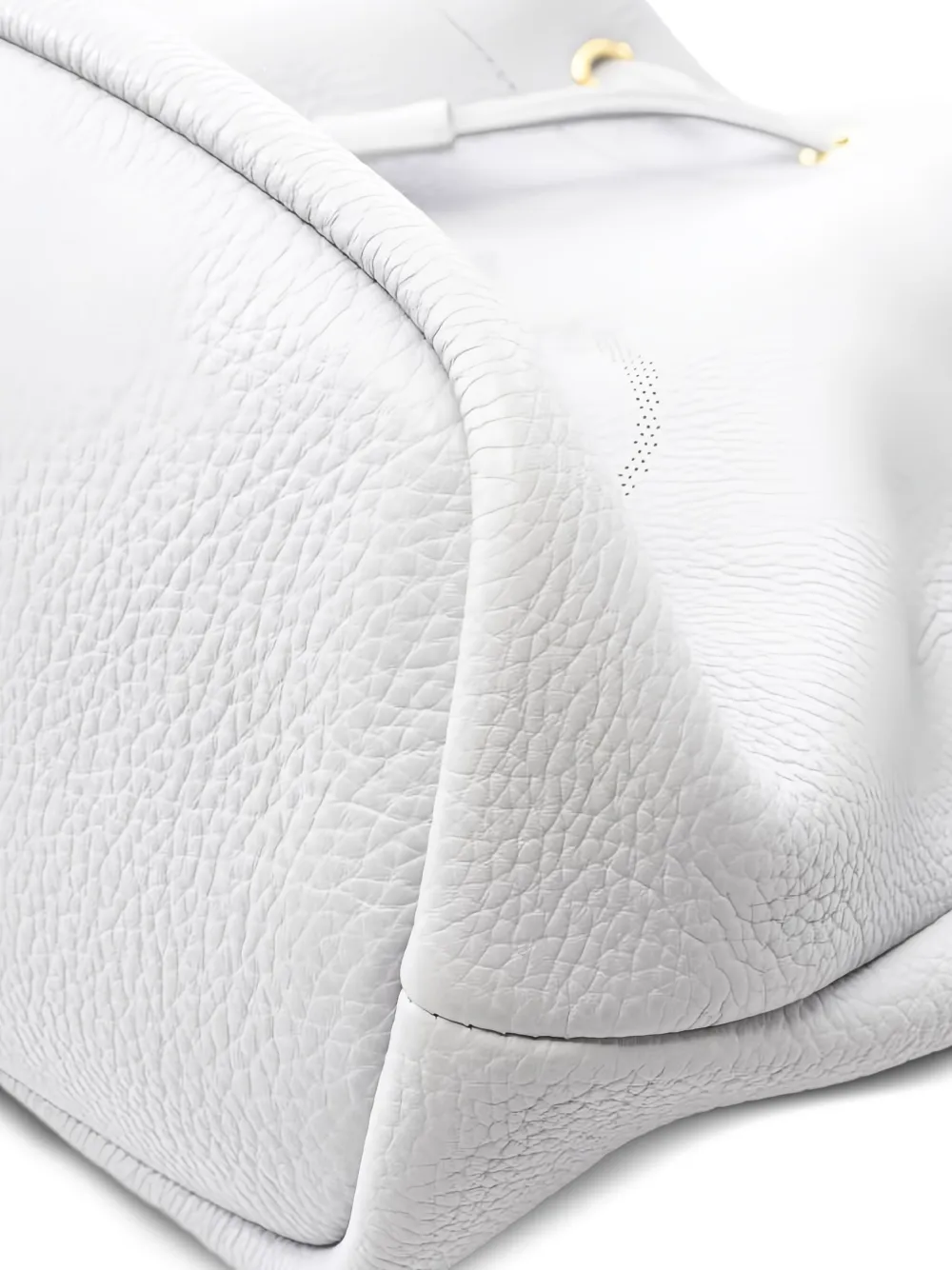 Pre-owned Prada 10s Drawstring Leather Bucket Bag In White
