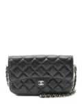 CHANEL Pre-Owned diamond-quilted chain wallet - Black