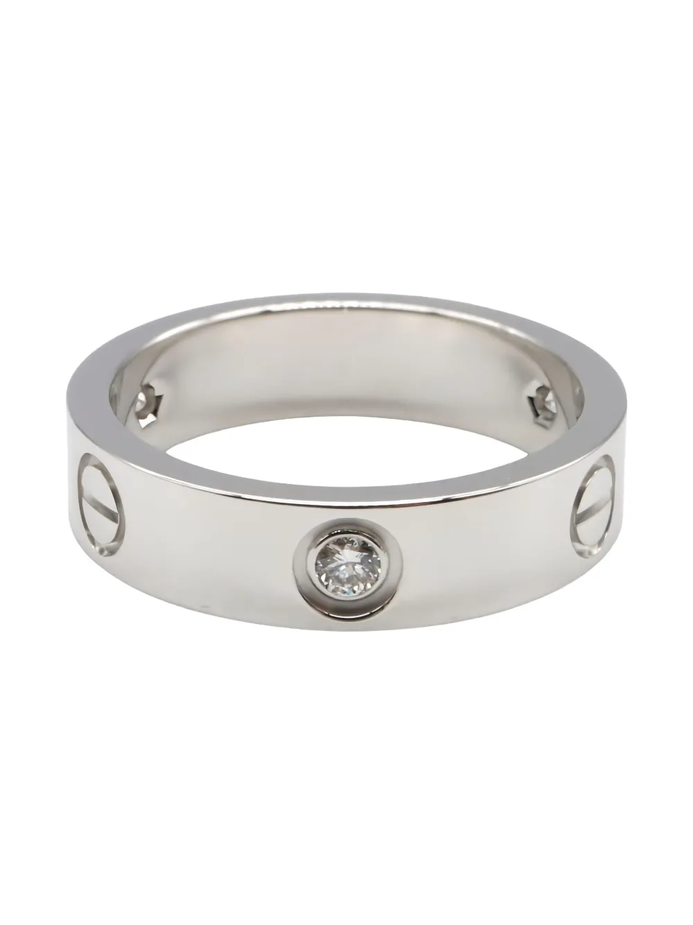 Cartier 18K white gold Love diamond ring - シルバートーン Cartier 18K white gold Love diamond ring - シルバートーン