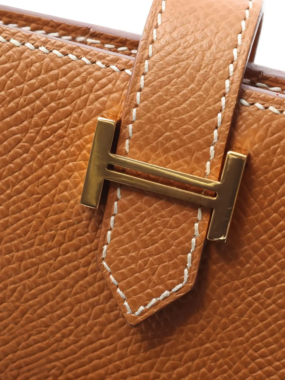 Pre-owned Hermes Bearn Wallet In Brown