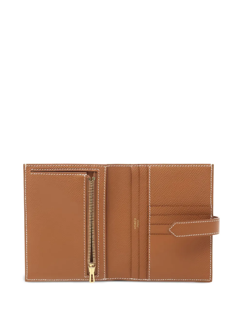 Pre-owned Hermes Bearn Wallet In Brown