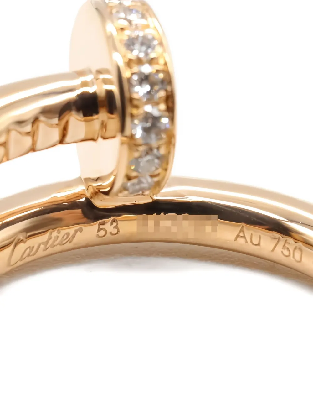 Pre-owned Cartier 2010s 18k Rose Gold Juste Un Clou Diamond Ring In Pink