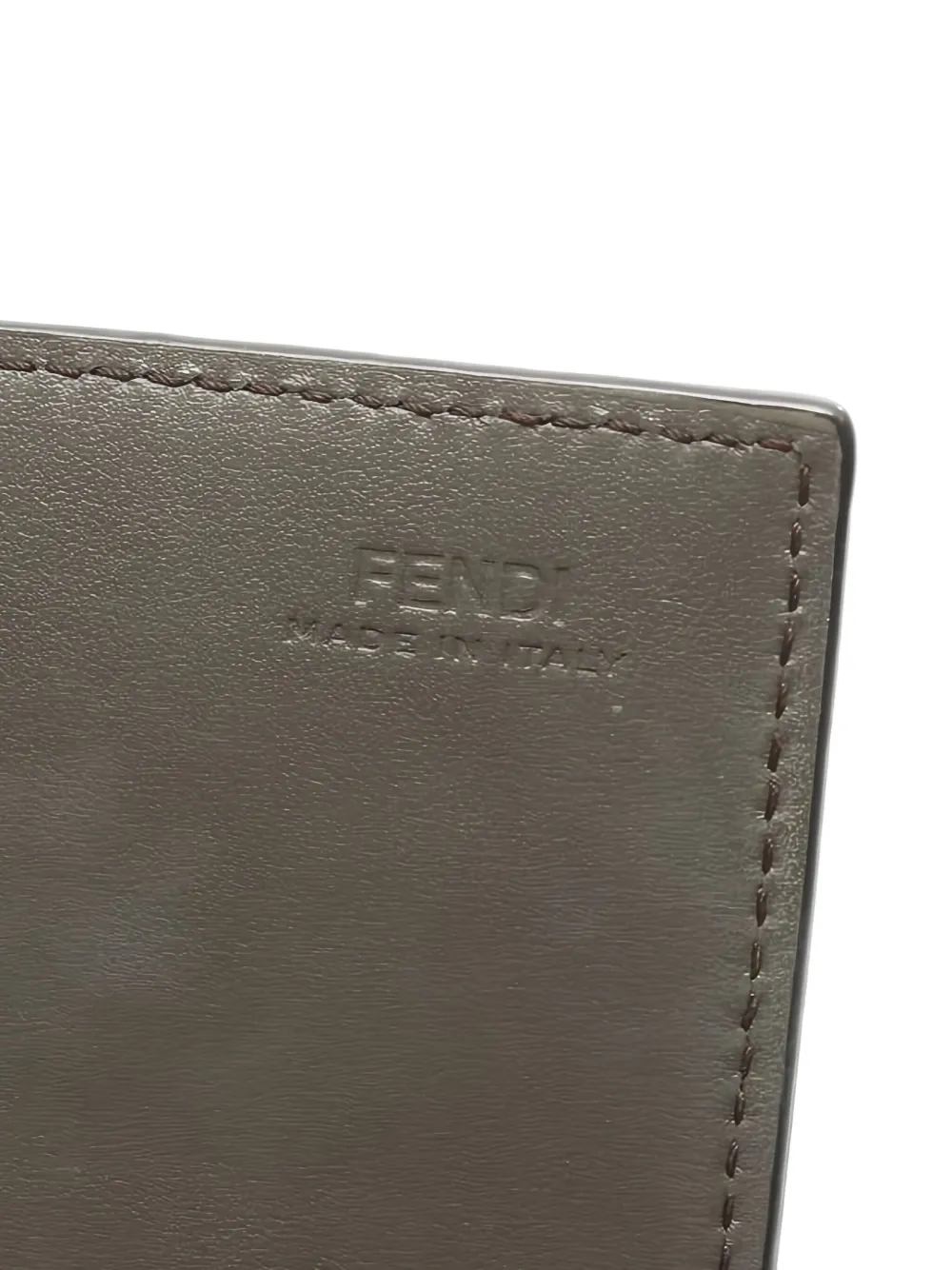 Pre-owned Fendi 00s Bi-fold Leather Wallet In Gray