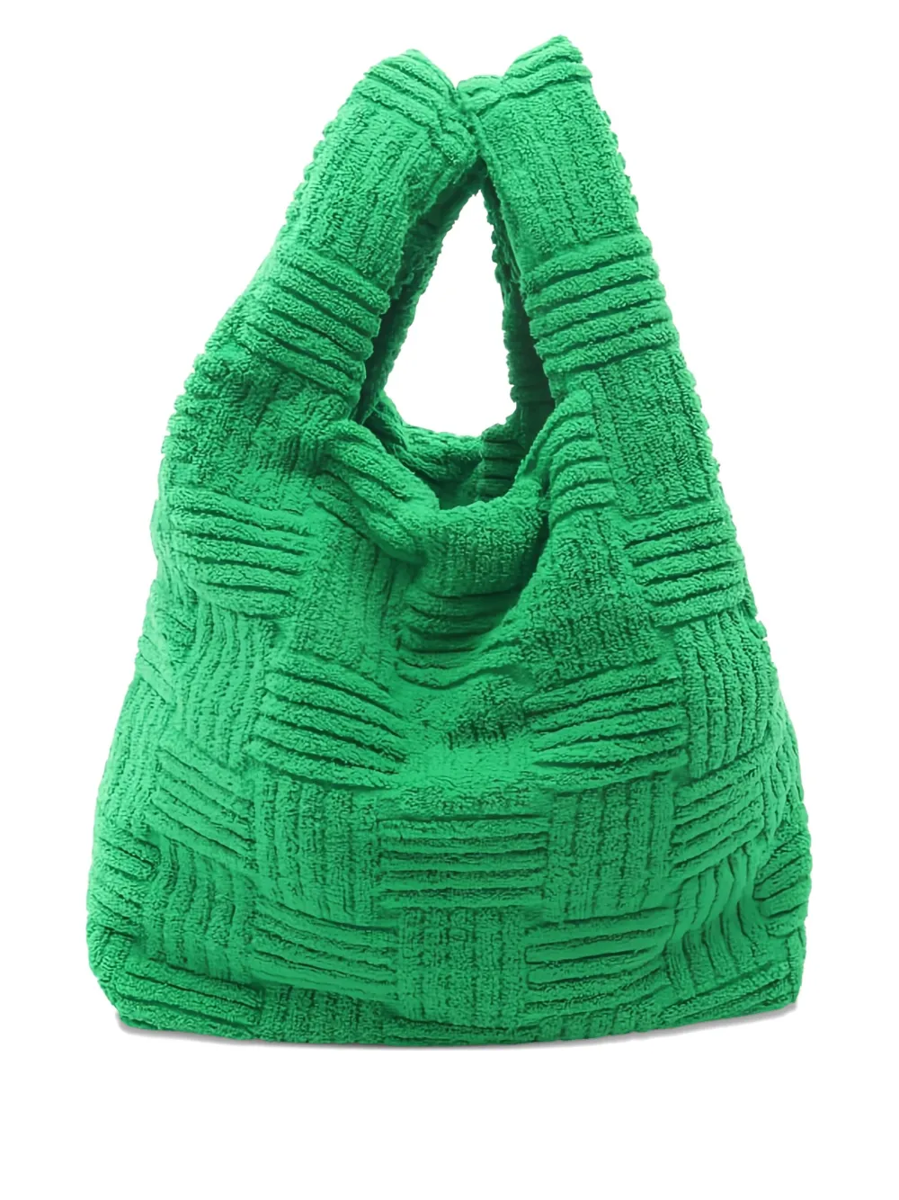 Pre-owned Bottega Veneta Intrecciato Jacquard Tote Bag In Green