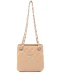 CHANEL Pre-Owned 2021s mini Bucket Matelassé chain shoulder bag - Neutrals