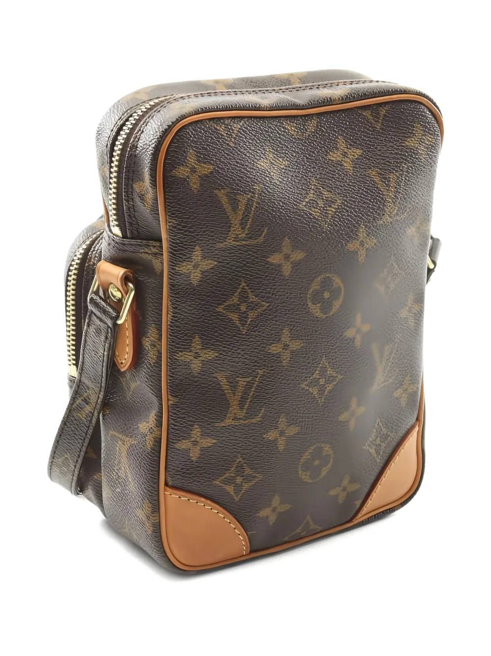 Pre-owned Louis Vuitton 2001 Monogram Amazon Cross Body Bag In Brown