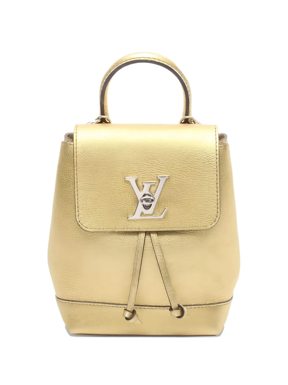 Pre-owned Louis Vuitton 2017 Rock Me Logo-plaque Backpack In Gold