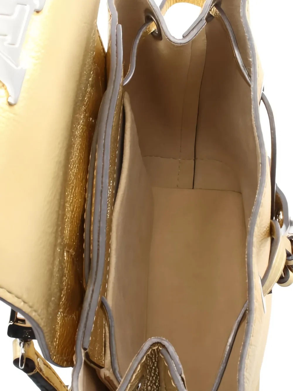 Pre-owned Louis Vuitton 2017 Rock Me Logo-plaque Backpack In Gold