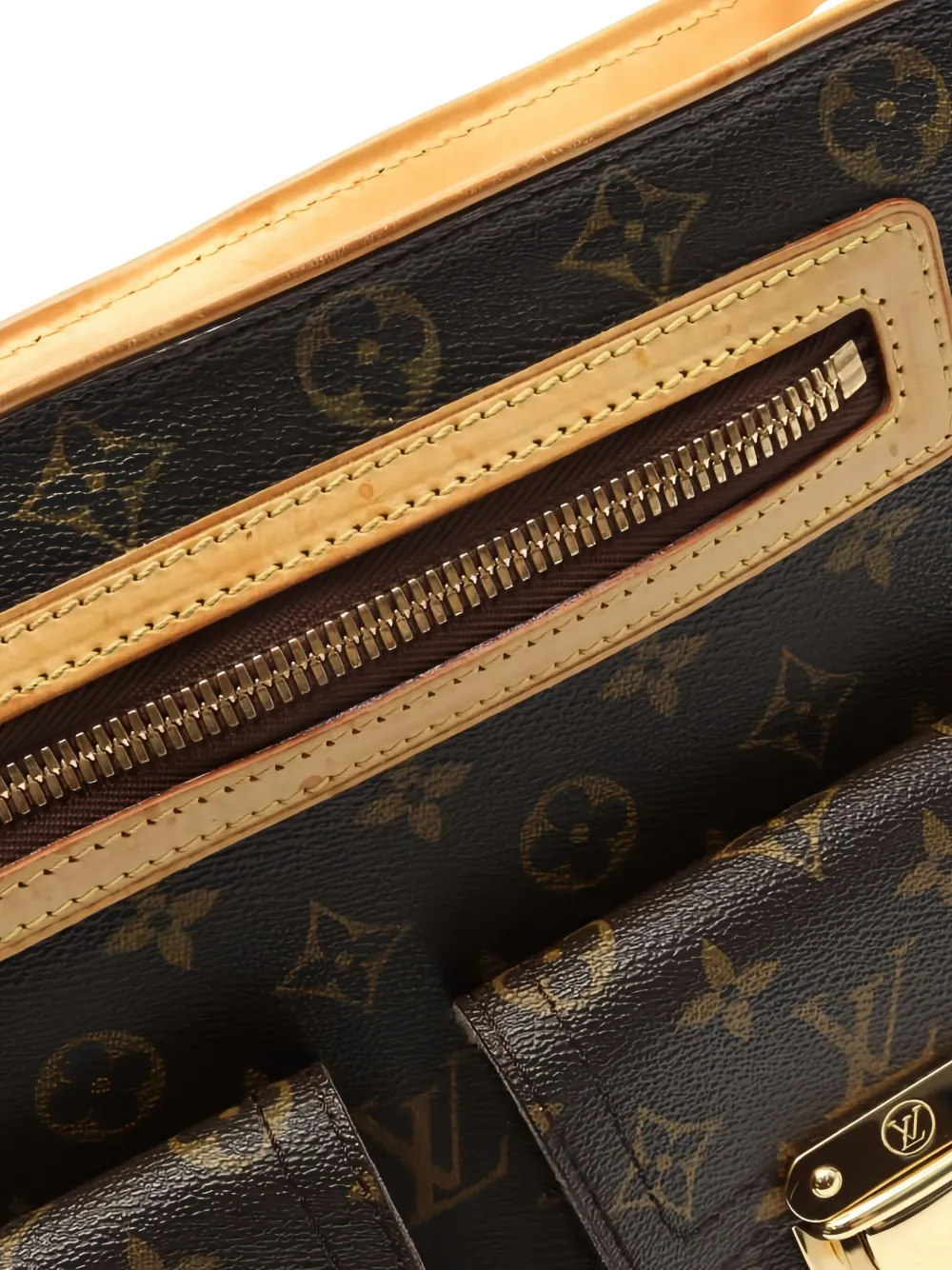 Pre-owned Louis Vuitton 2007 Hudson Gm Monogram Canvas Shoulder Bag In Brown