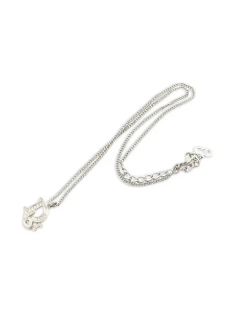 Christian Dior Pre-Owned logo rhinestone necklace