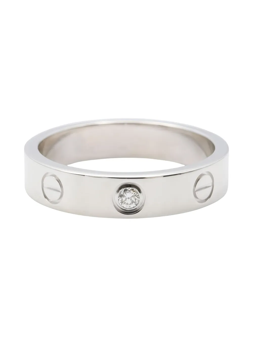 Cartier 18K white gold mini Love diamond ring - シルバートーン Cartier 18K white gold mini Love diamond ring - シルバートーン